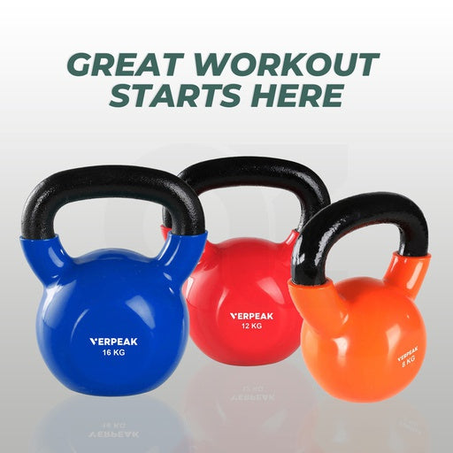 VERPEAK Vinyl Kettlebell 8kg (Orange)