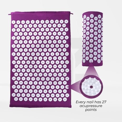 VERPEAK Acupressure Mat & Pillow & Bag (Purple)