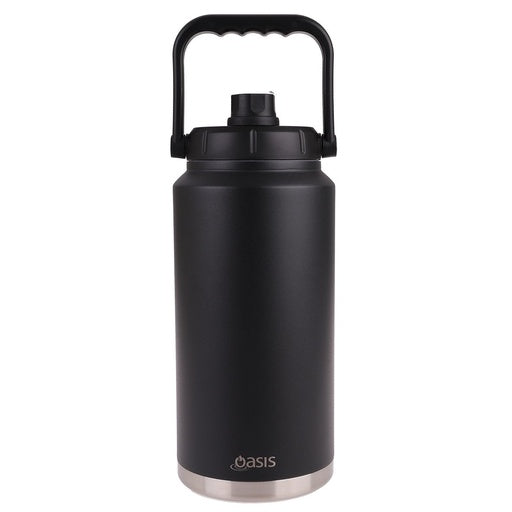 Oasis Stainless Steel Insulated Jug with Carry Handle Black 3.8L Jug