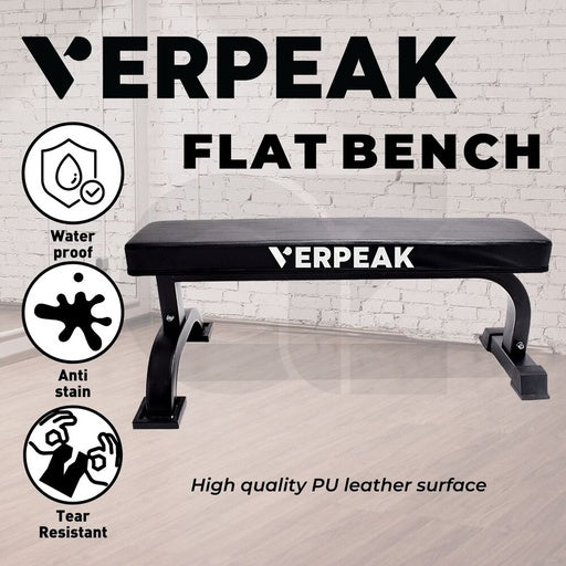 VERPEAK Fitness Flat Bench Weight Press Gym Home Strength Training