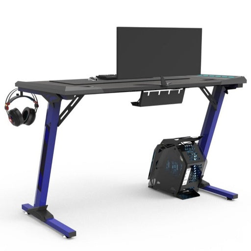 EKKIO RGB Gaming Desk Z Shape Blue 140cm