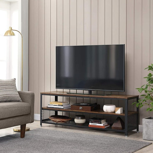 VASAGLE 140cm Entertainment Unit with Shelves Rustic Brown