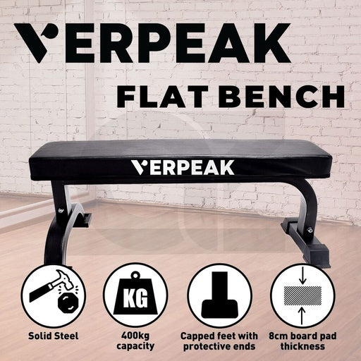 VERPEAK Fitness Flat Bench Weight Press Gym Home Strength Training