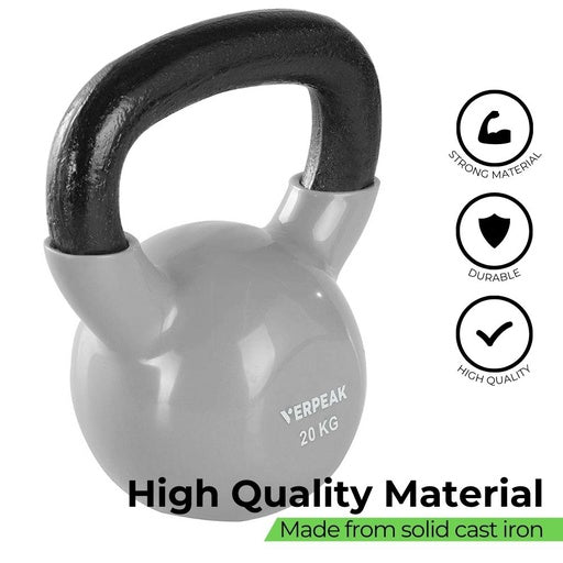 VERPEAK Vinyl Kettlebell 20kg (Grey)