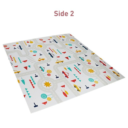 GOMINIMO Baby XPE Foam Reversible Playmat 200x180x1cm (Dear Hedgehog & Cars)