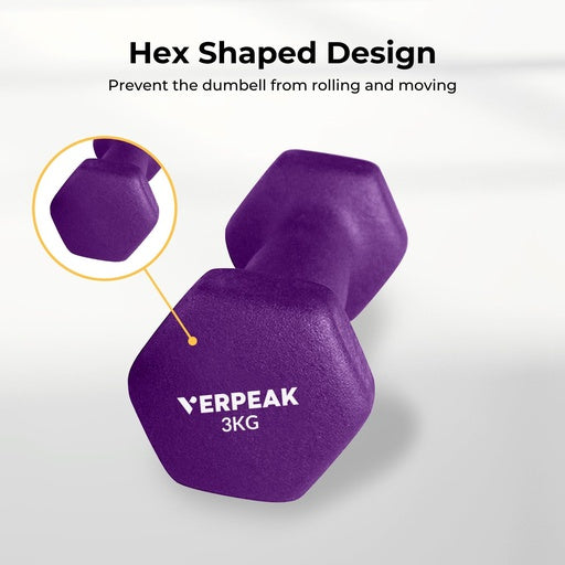 VERPEAK Neoprene Dumbbell 3kg x 2 (Purple)