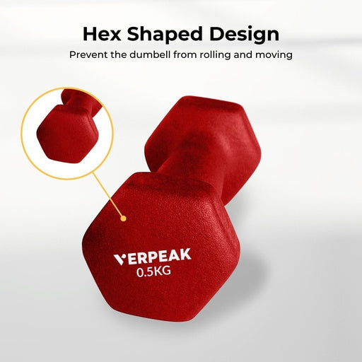 VERPEAK Neoprene Dumbbell 0.5kg x 2 (Red)