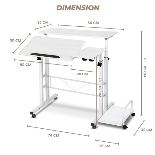 EKKIO Adjustable Workstation Portable Mobile Laptop Desk