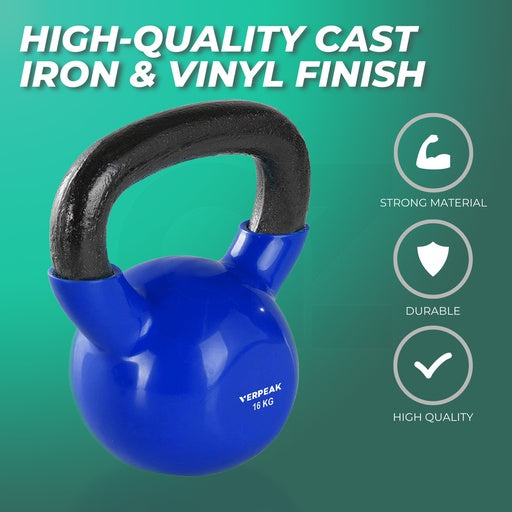 VERPEAK Vinyl Kettlebell 6kg (Turquoise)