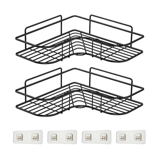 GOMINIMO Corner Shower Caddy Adhesive (Black)