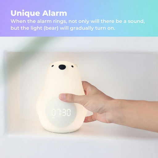 MUID Cute Bear Silicone Rechargeable LED Light Bedside Table Digital Alarm Clock