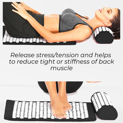 VERPEAK Acupressure Mat & Pillow & Bag (Black)