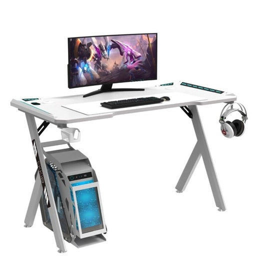 EKKIO RGB Gaming Desk Y Shape White 140cm