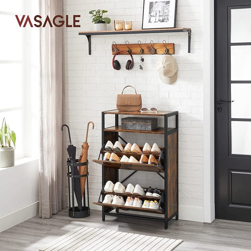 VASAGLE Shoe Cabinet with 2 Compartments Hallway