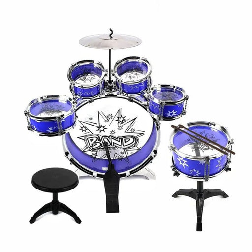 GOMINIMO Kids 6pcs Drum Set with Drummer Seat (Blue)