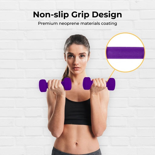 VERPEAK Neoprene Dumbbell 3kg x 2 (Purple)