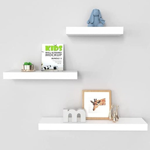 EKKIO Floating Shelf Set of 3 White