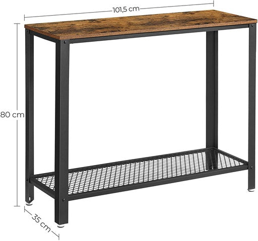 VASAGLE Console Table Rustic Brown and Black