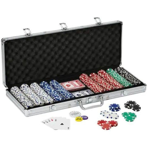 GOMINIMO 500 pcs Poker Chip Set with Aluminum Case