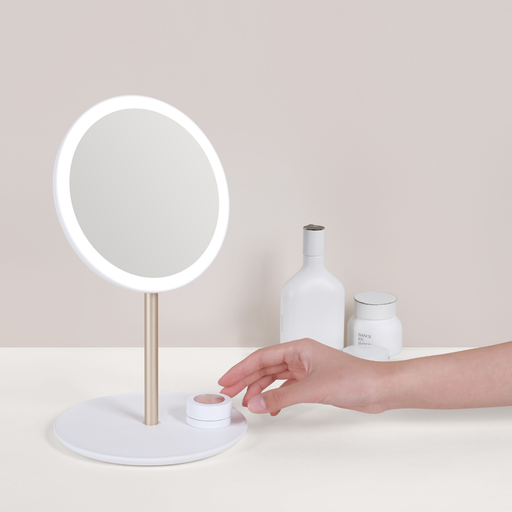 MUID Travel Make Up Mirror with LED Light Rechargeable Standing Folding Mirror