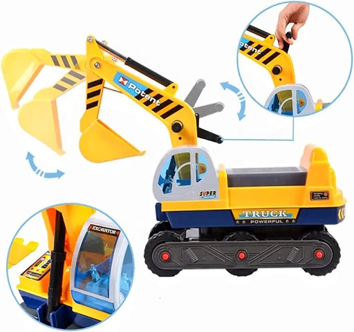 GOMINIMO Kids Ride On Sand Excavator Toy Car with Helmet