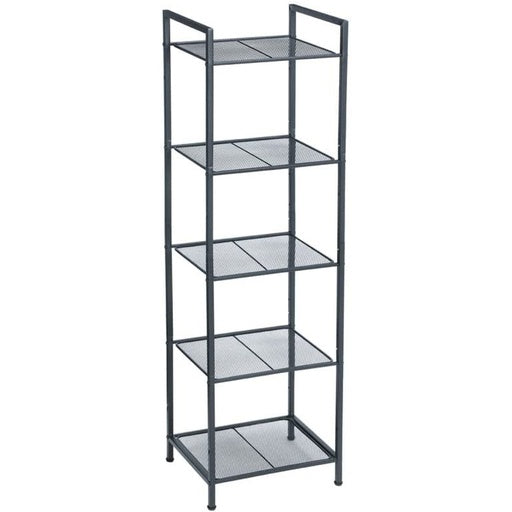 SONGMICS Bathroom Shelf 5-Tier Storage Rack with Adjustable Shelf Black