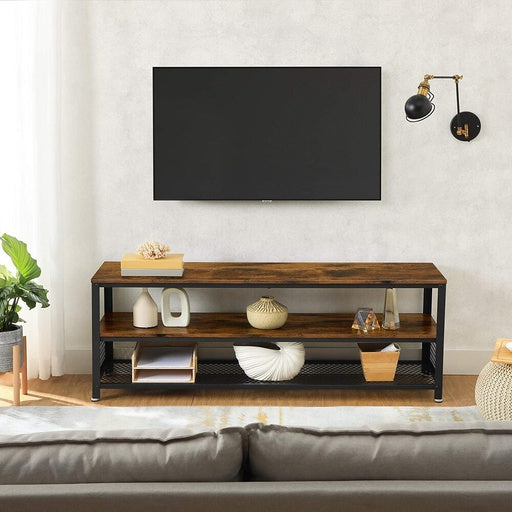 VASAGLE 140cm Entertainment Unit with Shelves Rustic Brown