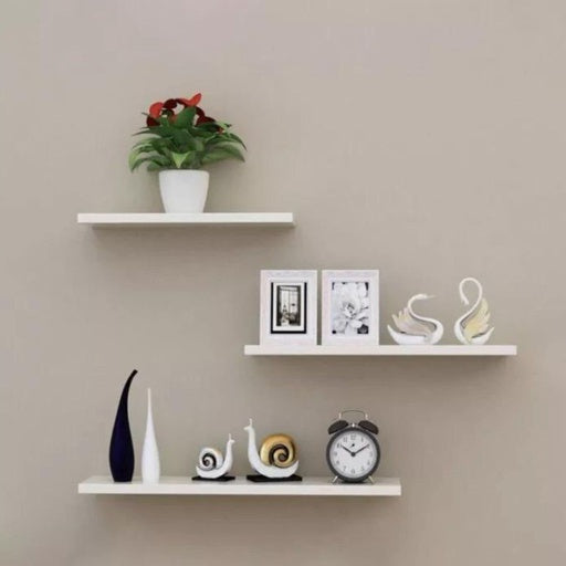 EKKIO Floating Shelf Set of 3 White