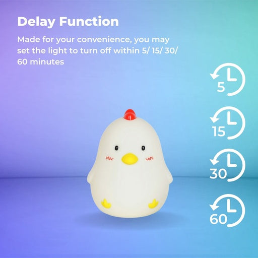 MUID Sleepy Chicken LED Rechargeable Bedside Function Night Lamp