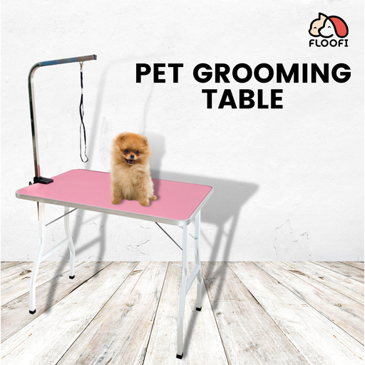 Floofi Pet Grooming Table 90cm Single Pole (Pink)