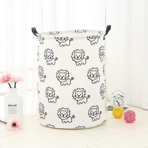 GOMINIMO Laundry Basket Round Foldable (Lion)