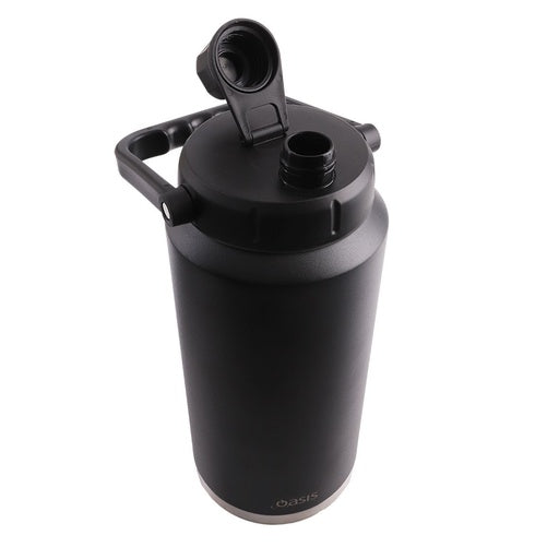 Oasis Stainless Steel Insulated Jug with Carry Handle Black 3.8L Jug