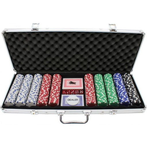 GOMINIMO 500 pcs Poker Chip Set with Aluminum Case