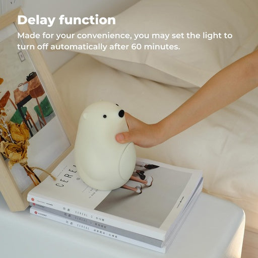 MUID Cute Bear Silicone Rechargeable LED Light Bedside Table Digital Alarm Clock