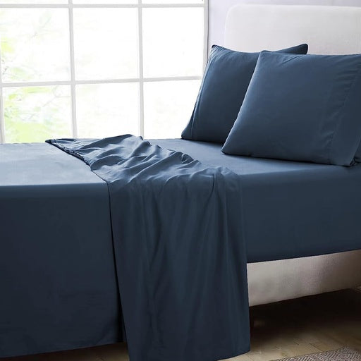 GOMINIMO 4 Pcs Bed Sheet Set 2000 Thread Count Ultra Soft Microfiber - Single (Royal Blue)