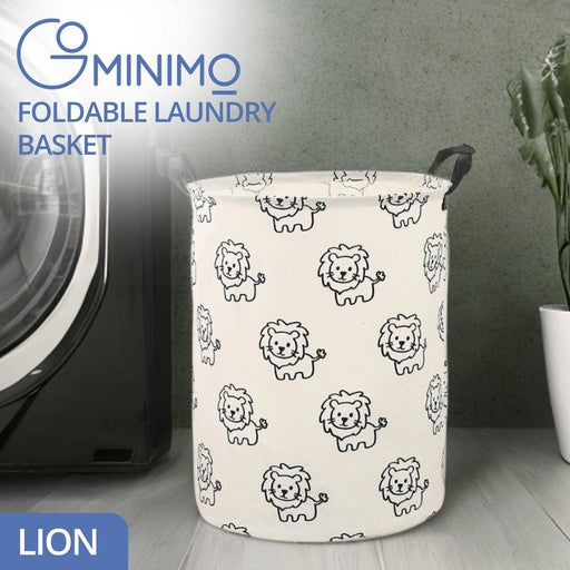 GOMINIMO Laundry Basket Round Foldable (Lion)