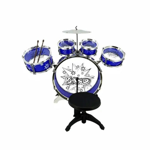 GOMINIMO Kids 6pcs Drum Set with Drummer Seat (Blue)