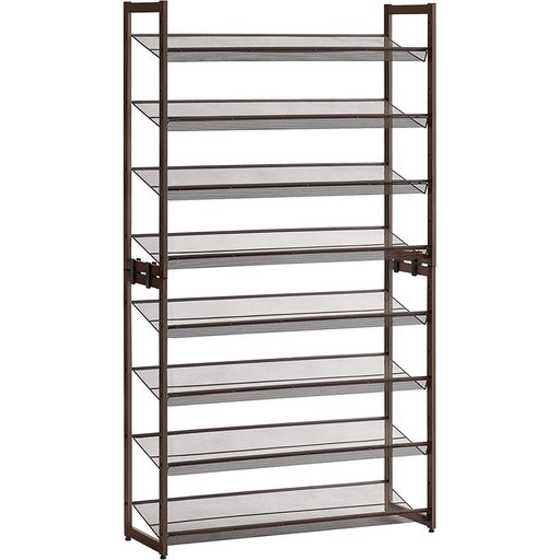 SONGMICS 8-Tier Shoe Rack Storage 32 pairs with Adjustable Shelves Gray