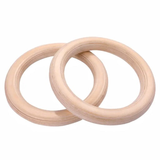 VERPEAK Wooden Gymnastic Rings with Adjustable Numbered Straps (Wooden)