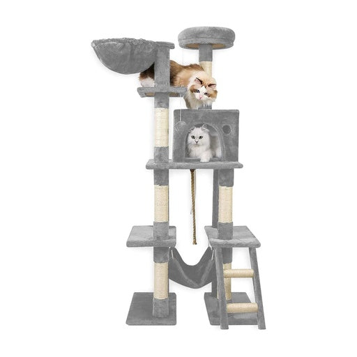 Floofi 155cm Plush Cat Condo Cat Tree Light Grey