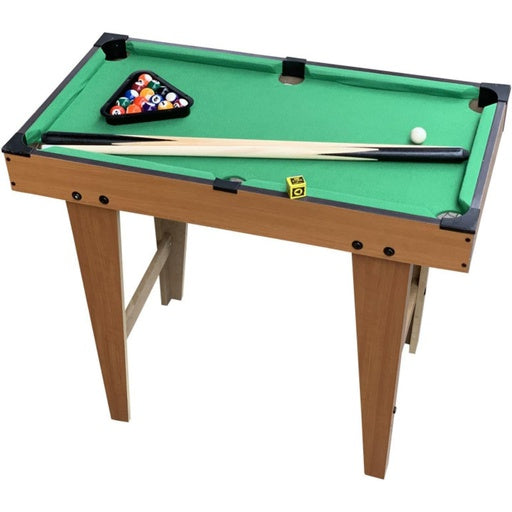 GOMINIMO 69cm Mini Pool Game Table with 2 Sticks (Wooden and Green)