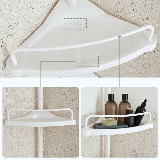 SONGMICS Adjustable Bathroom Corner Shelf with 4 Trays White