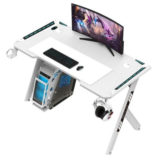 EKKIO RGB Gaming Desk Y Shape White 140cm