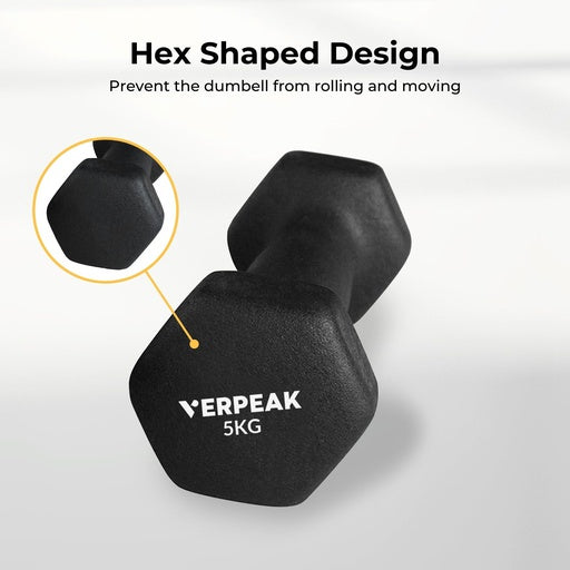 VERPEAK Neoprene Dumbbell 5kg x 2 (Black)