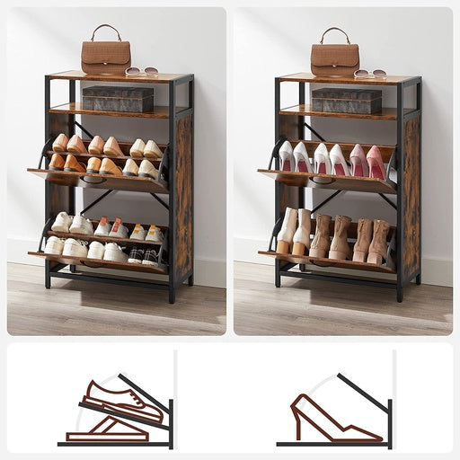 VASAGLE Shoe Cabinet with 2 Compartments Hallway