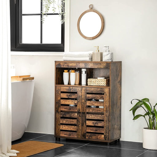 VASAGLE Storage Cabinet with Shelves and Louvered Door