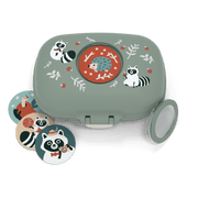 Monbento Gram Snack Box-Green Raccoon Green Raccoon-1954803050044592130
