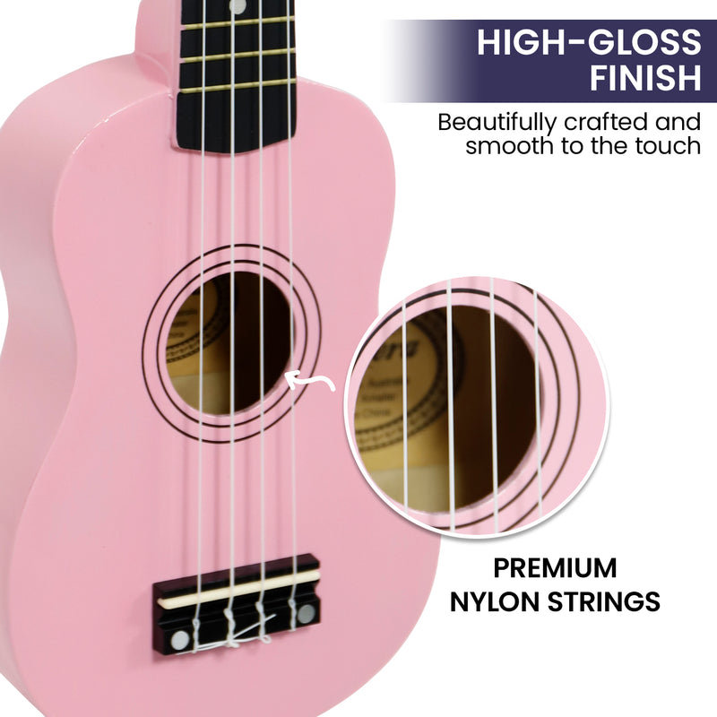 Karrera 21in Ukulele Guitar- Pink