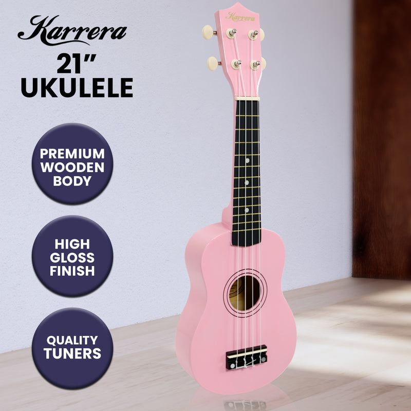 Karrera 21in Ukulele Guitar- Pink