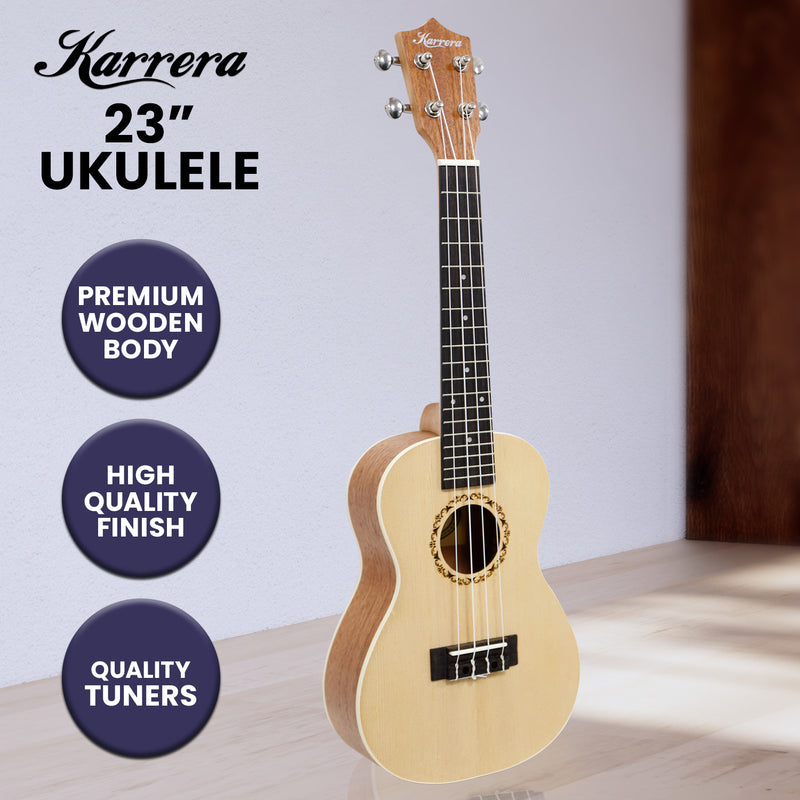 Karrera 23in Ukulele Guitar - Natural